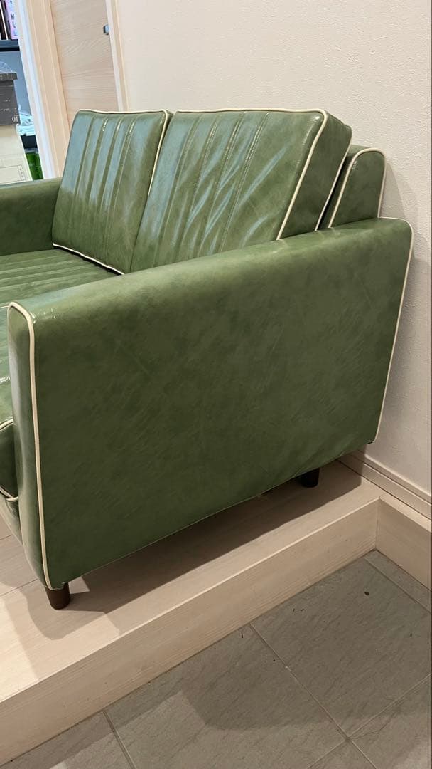 レトロ風　レザーソファ　アメカジ