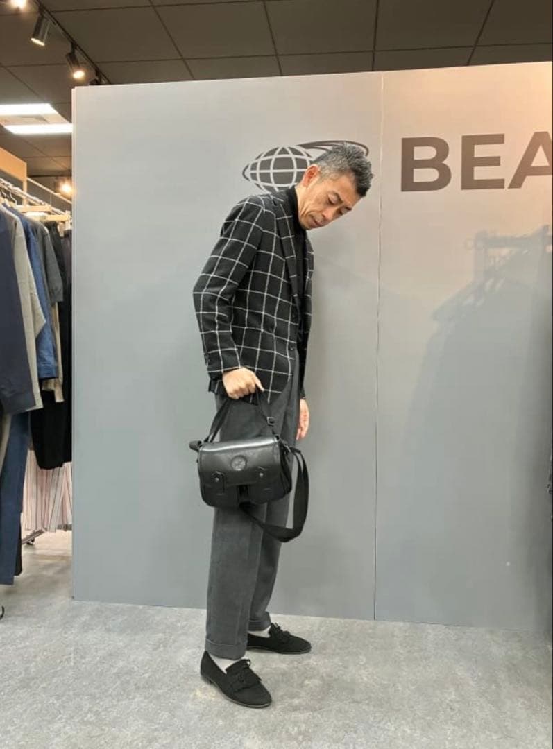 BEAMS F【別注】HUNTING WORLD / レザー キャリーオール S