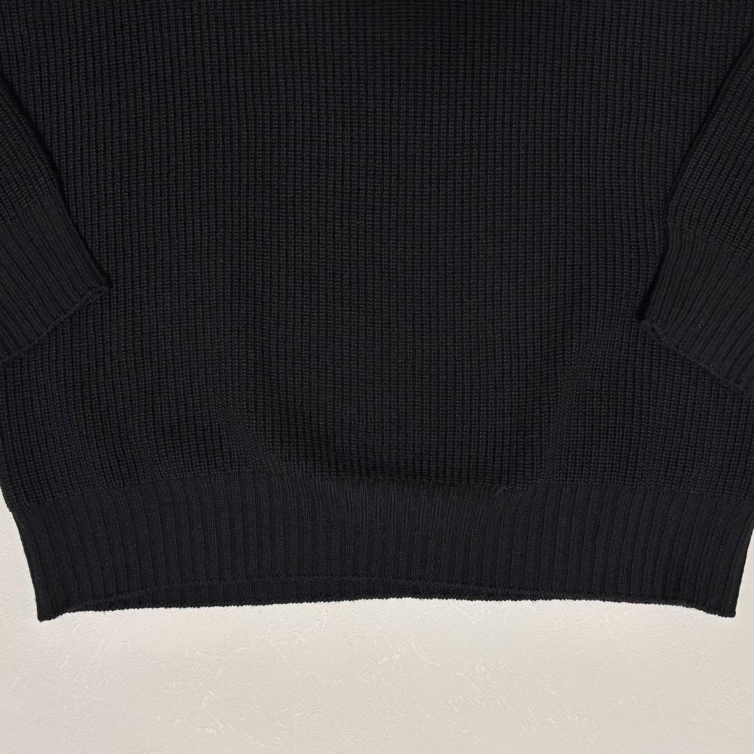 グランサッソ 8G レインウール モックネックニット ブラック 50 約5万円