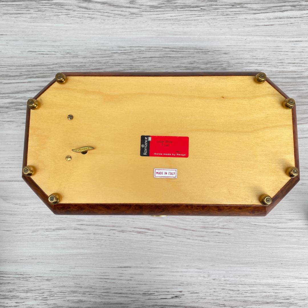 ◆新品同様◎REUGE リュージュ 小物入れオルゴール 象嵌細工 鍵付き