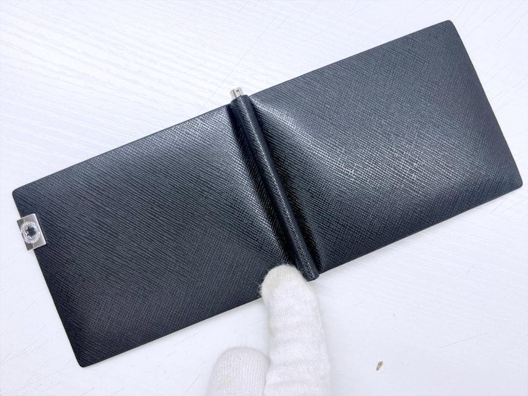 美品　MONTBLANC　モンブラン　グレインレザー　マネークリップ　黒