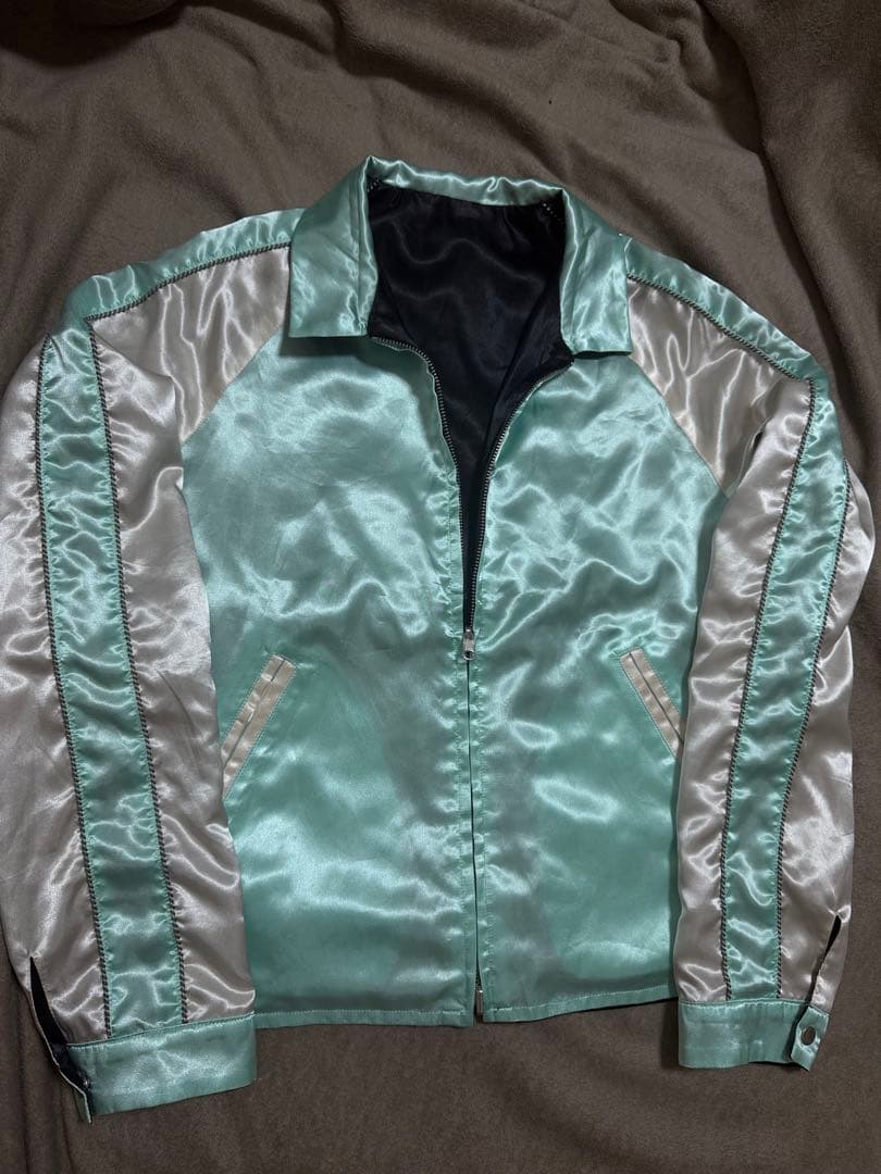 美品 日本製 LUCIOLE ２面用 馬 スカジャン サテン vintage