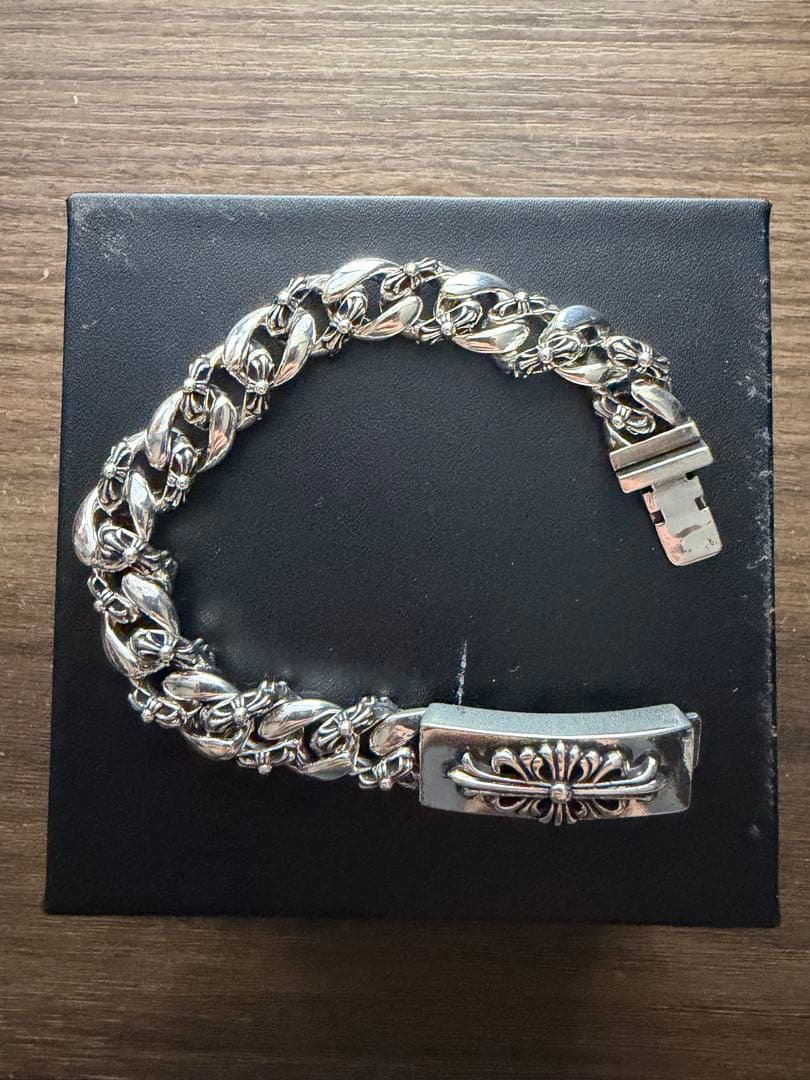 フローラルクロス IDブレスレット ファンシーチェーン