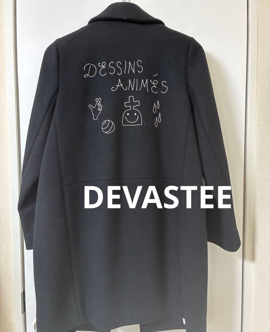 DEVASTEE【ディバステ】 チェスターコート　刺繍　レア　定価10万　黒