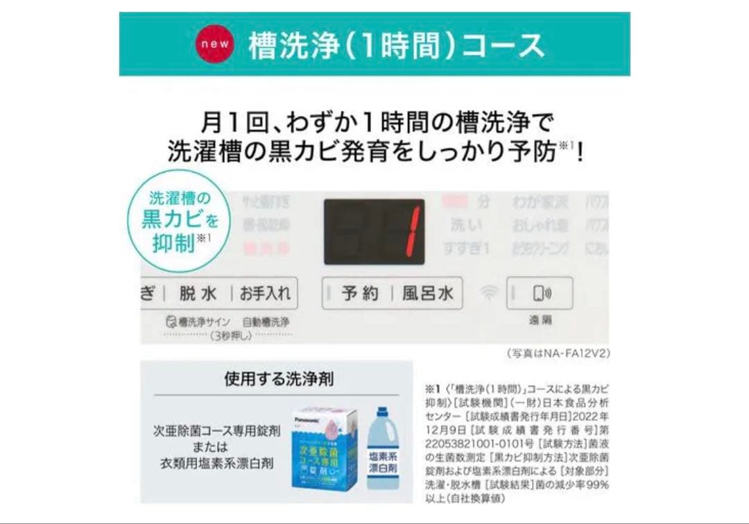 Panasonic 全自動洗濯機 7㎏ NA-FA7H2 2023年製