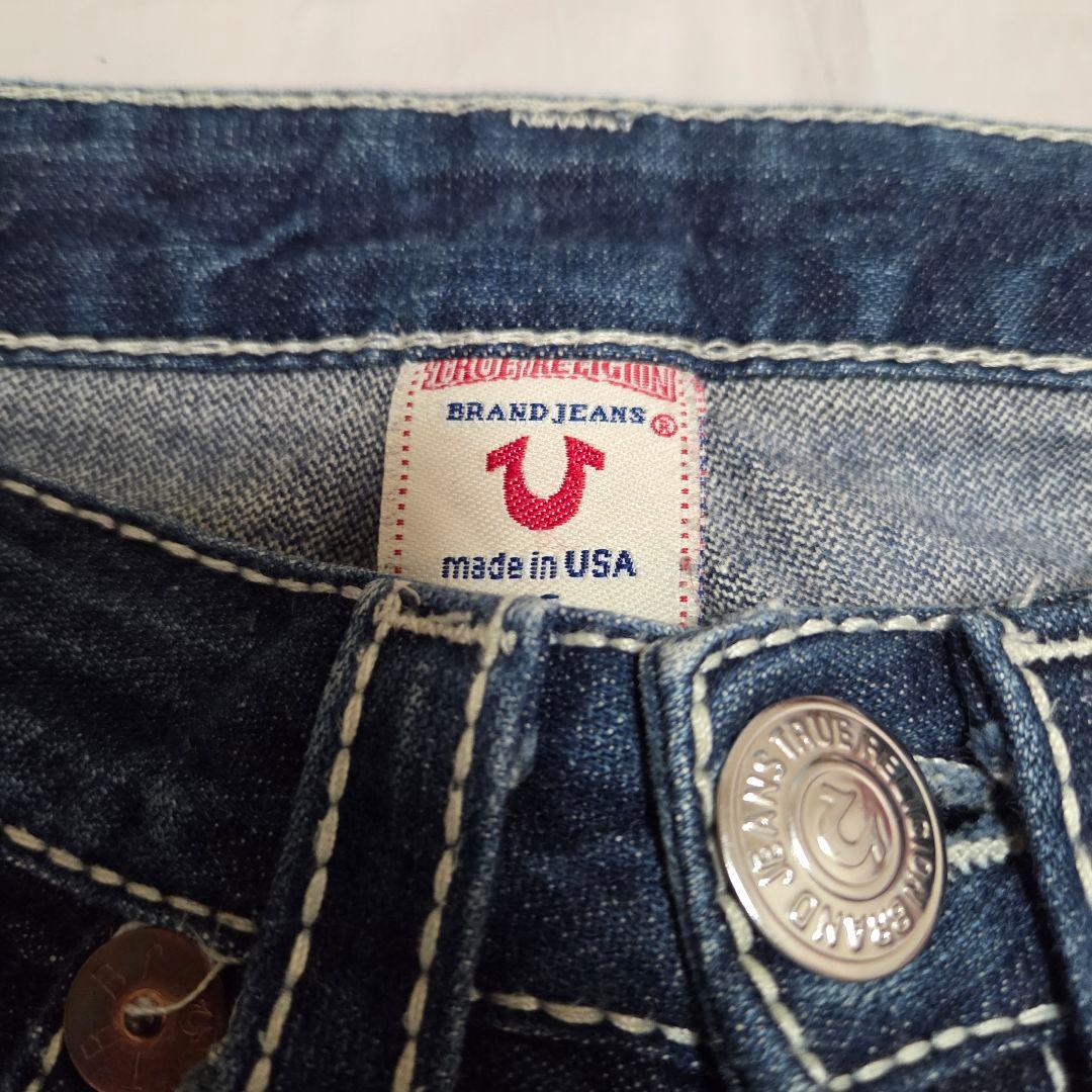 極美品TRUE RELIGIONブーツカット・フレアデニム・ダークブルーW25