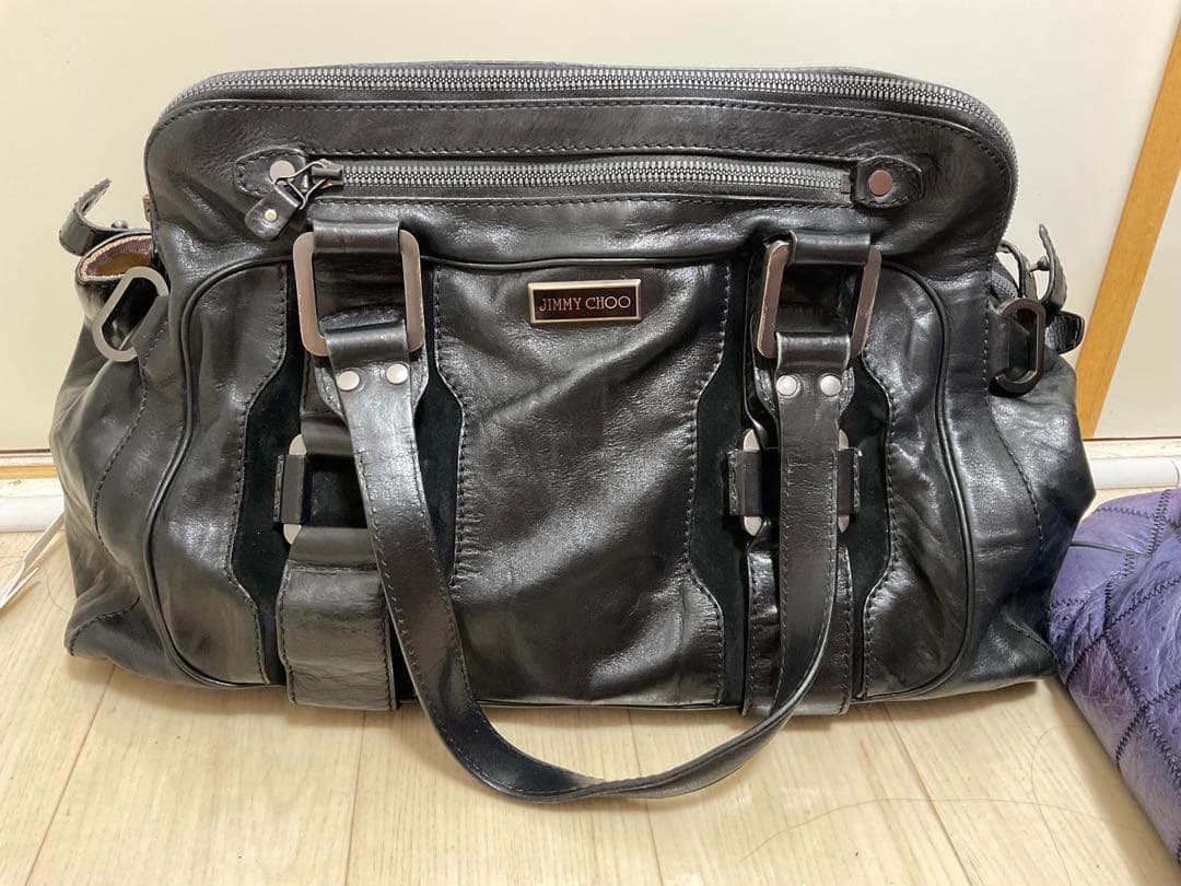 JIMMY CHOO ブラックレザー ハンドバッグ