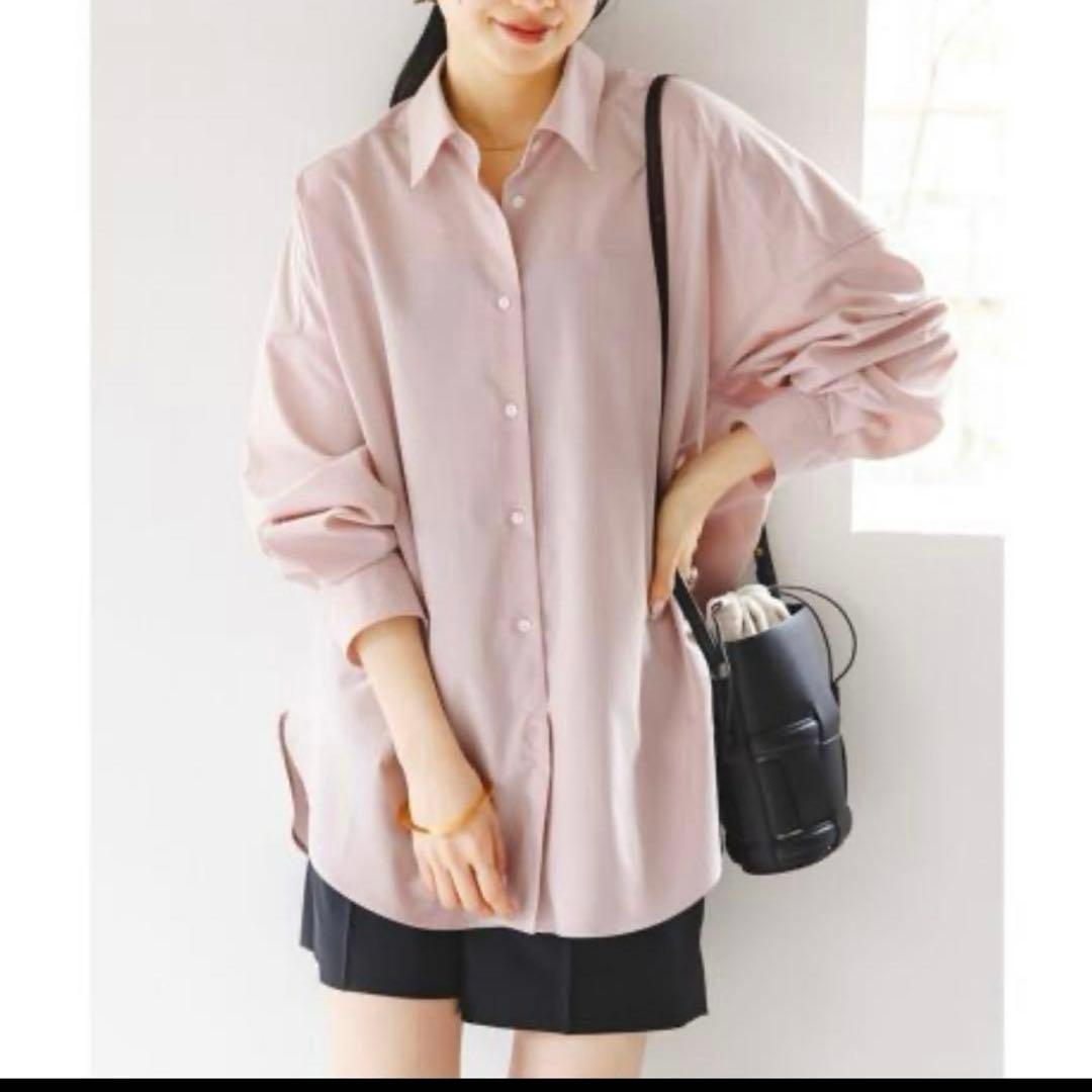 NOBLE イージーケアルーズドレープシャツ