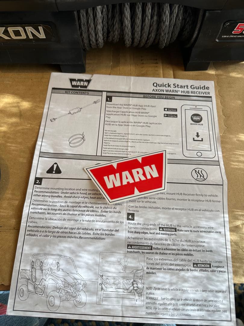 WARNウインチ AXON 55-S (5500lb)+ジムニー取付け専用ステイ