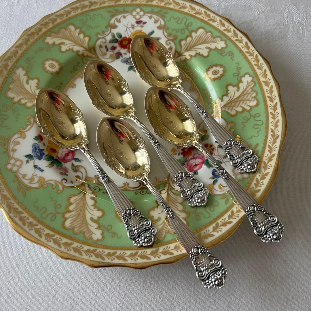 【ローズガーランド】薔薇紋 米国　スターリングシルバー　スプーン5本