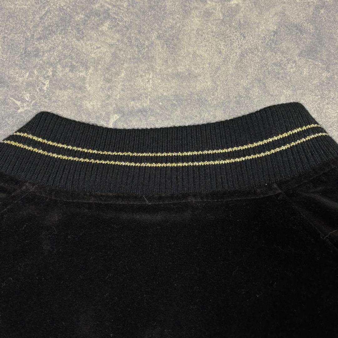 BARCEDOS 別珍 日本限定 スカジャン 龍 昇竜 刺繍 ベロア 艶 黒 金