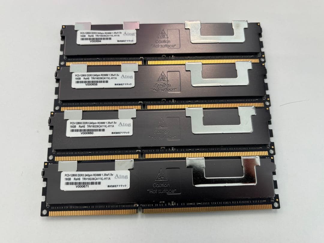 アドテック PC3 12800 DDR3 16GB RDIMM 合計64GB