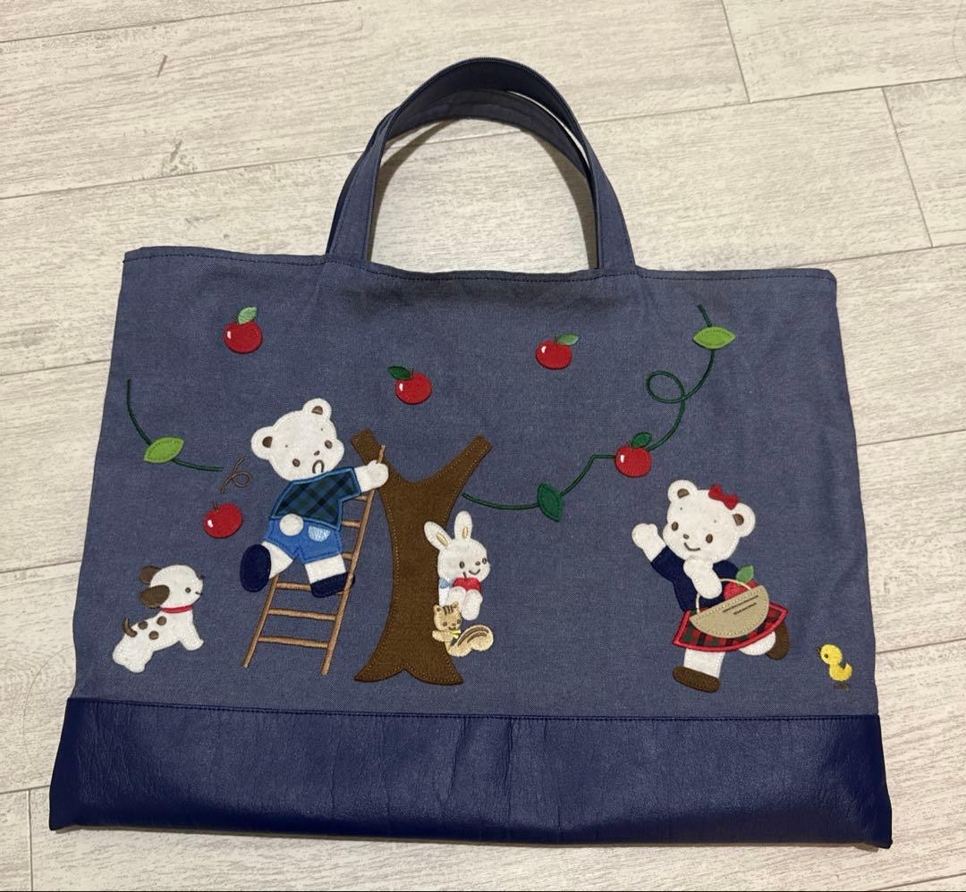 【美品】ファミリア70周年デニムバッグファミちゃんリアちゃん