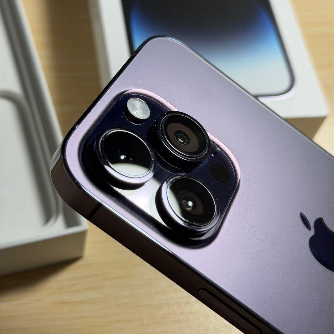 【バッテリー100%】iPhone 14 Pro ディープパープル　128GB