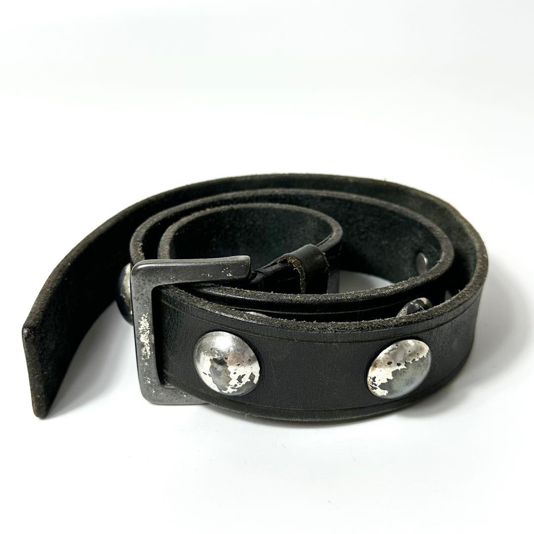 Y's for men レザーベルト 黒 スタッズ シルバー y2k