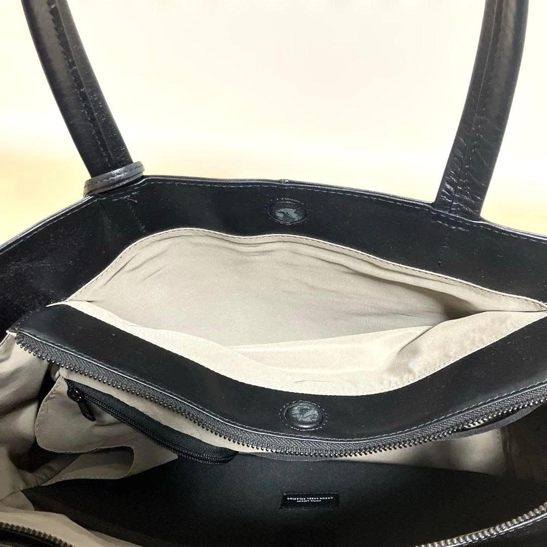 【美品】ユナイテッドアローズ グリーンレーベル レザー トートバッグ ブラック