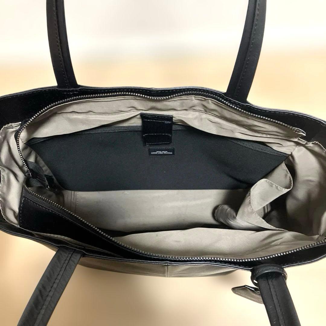 【美品】ユナイテッドアローズ グリーンレーベル レザー トートバッグ ブラック