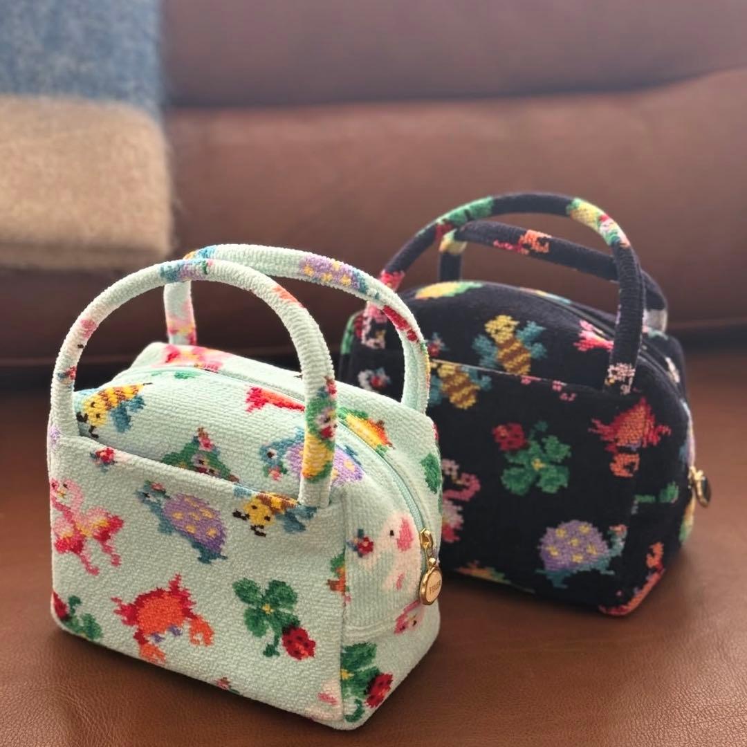 feiler フェイラー　神崎恵　コラボ　ミニキューブバッグ　ネイビー