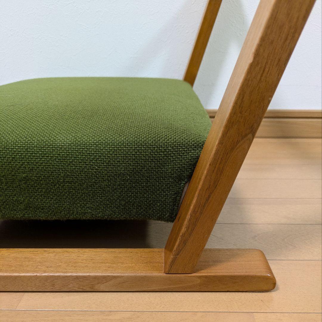 キト ザガク zagaku 座椅子正座胡座 コンパクト グリーン緑ウォールナット