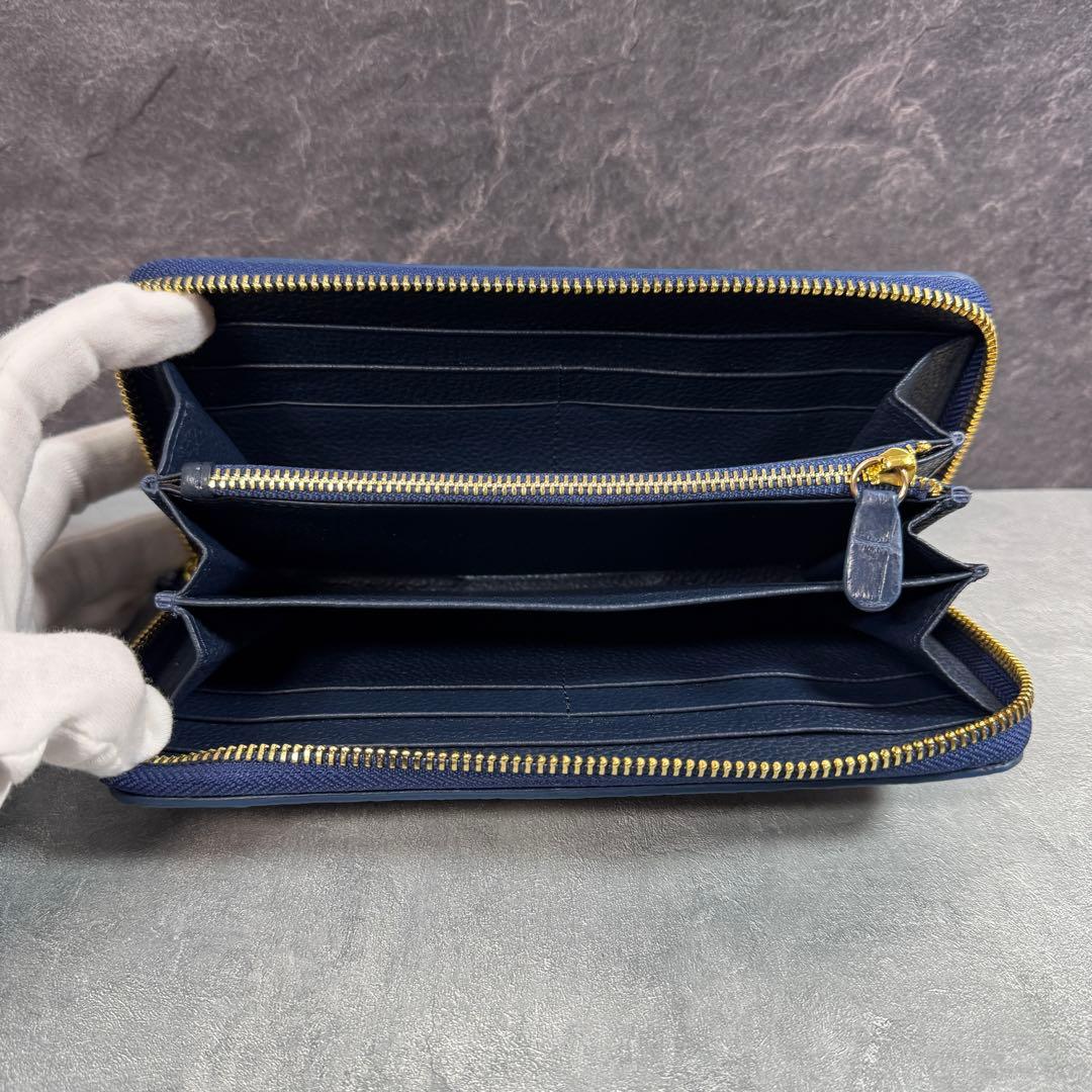 クロコダイル 長財布 ネイビー 紺色 希少 ワニ革 メンズ レディース