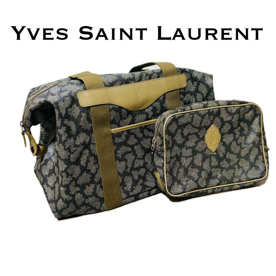 イヴサンローラン ボストンバッグ クラッチバッグ　旅行バッグ 大容量 ジラフ柄