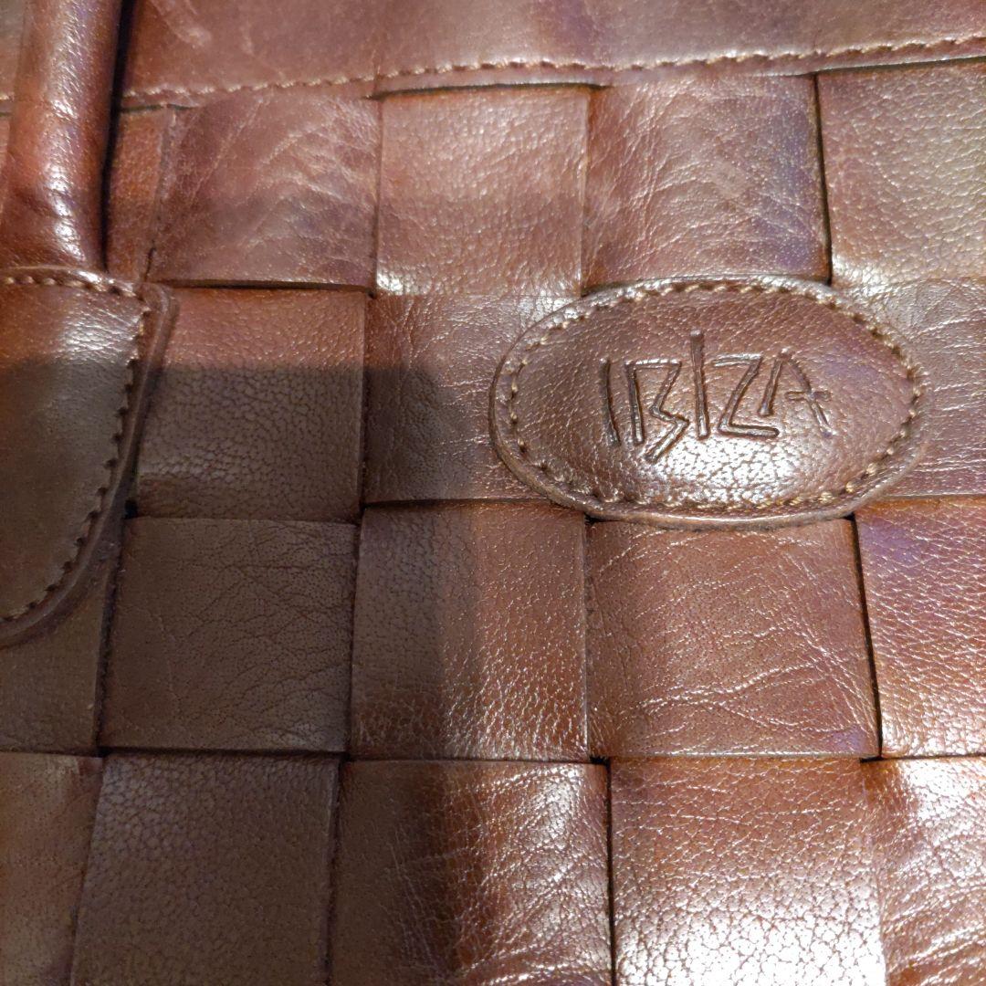 イビザ　IBIZA　メッシュ　レザー　バッグ　茶系　ボストン　トート