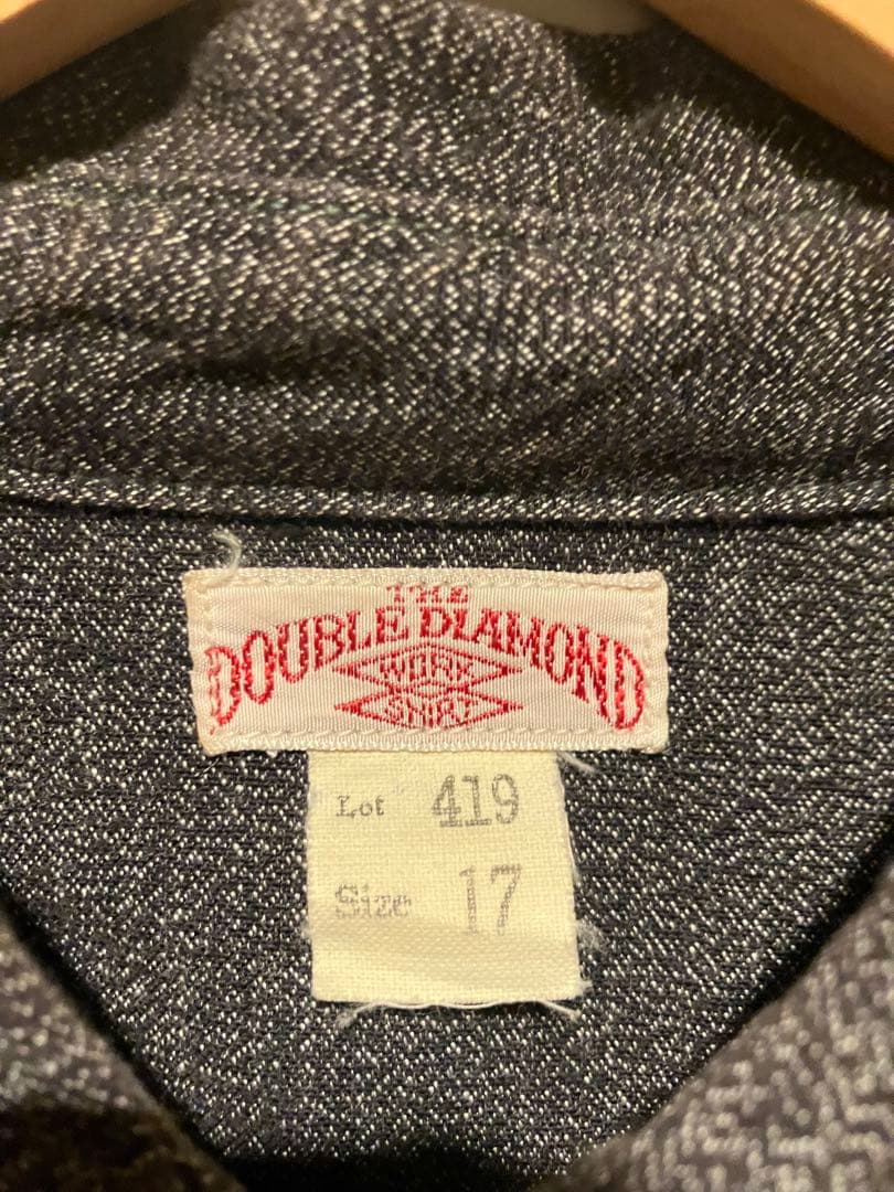 DOUBLE DIAMOND ブラックシャンブレーシャツ LOT419 XL