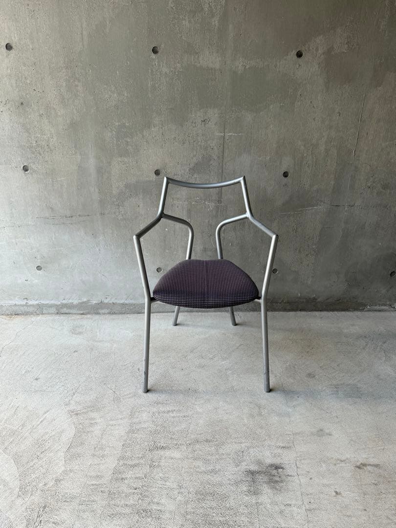 80’sポストモダン　メタルフレームチェア　2脚セット