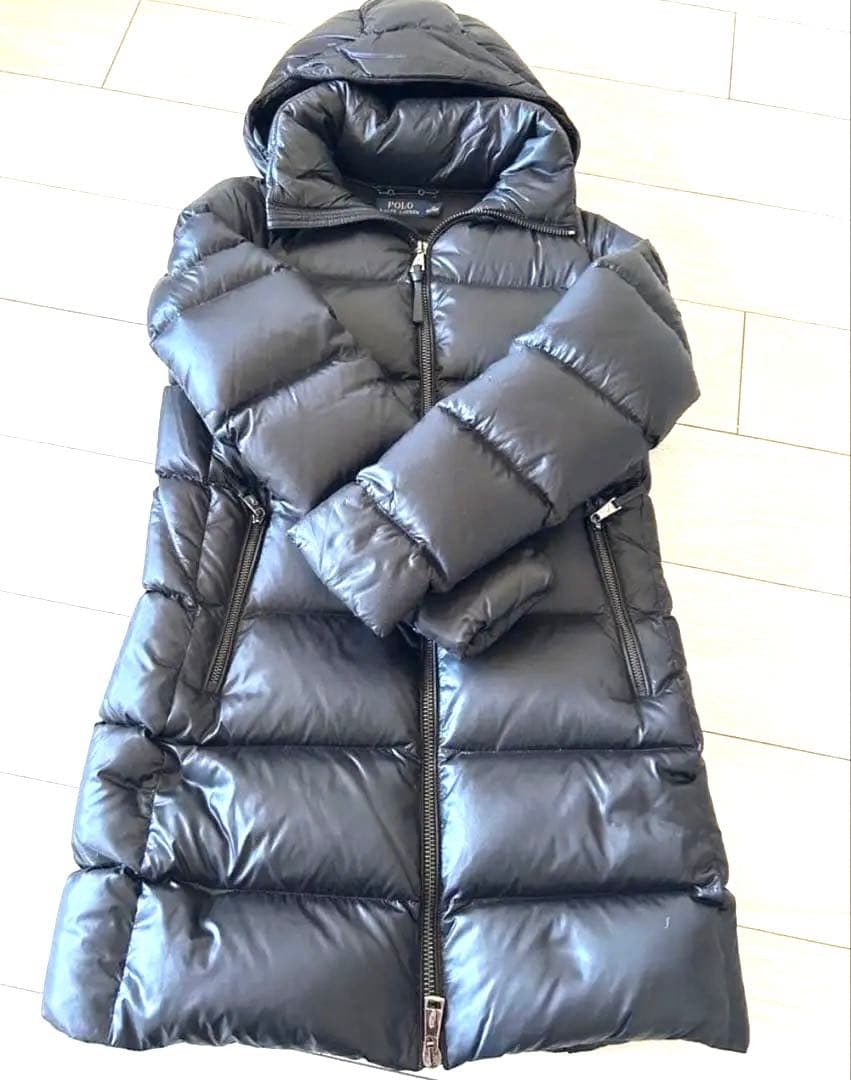 カ*ん様 ボロラルフローレンのロング丈ブラックダウンジャケットクリーニング済み極