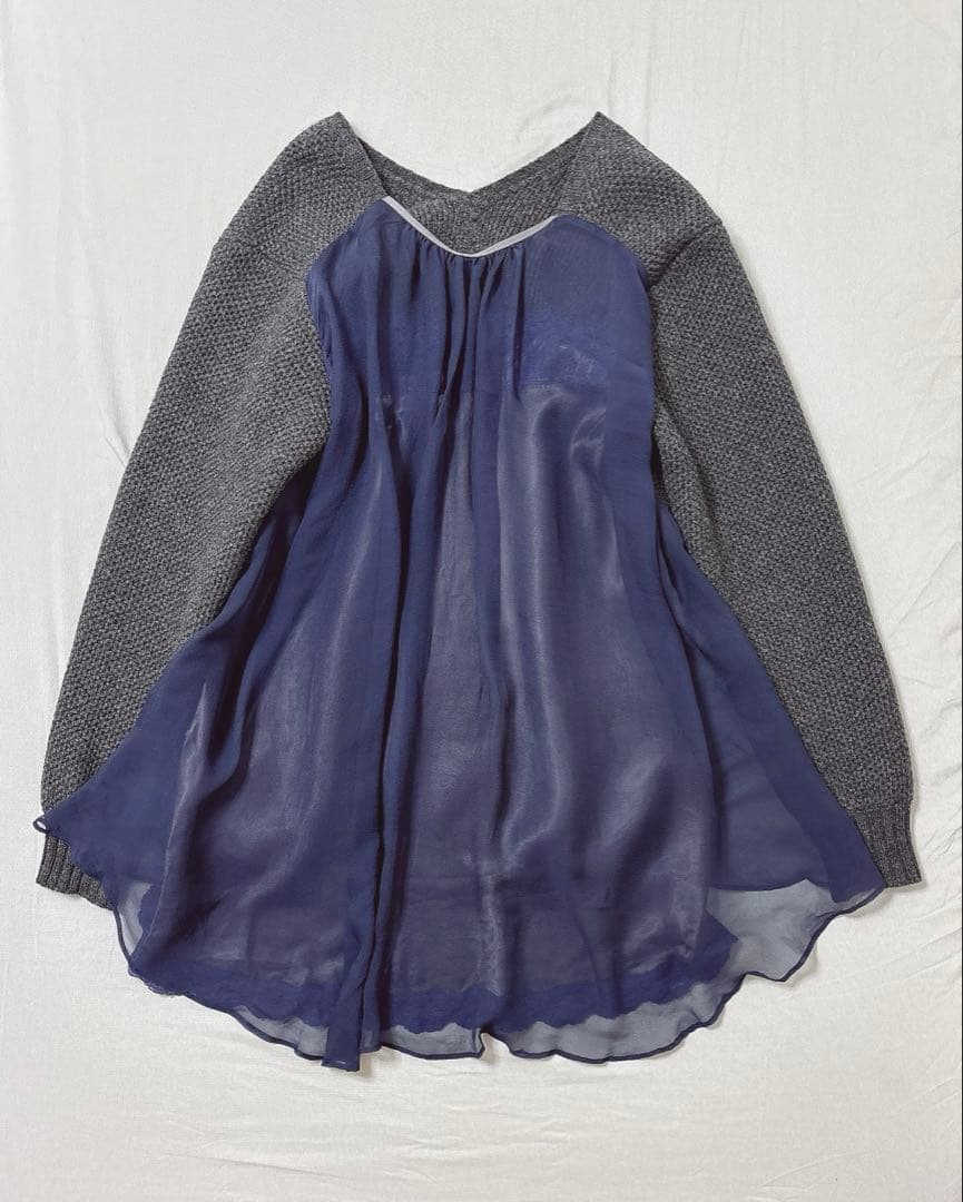 激レア　コレクション✨sacai サカイ ニット シルク バックプリーツ フレア