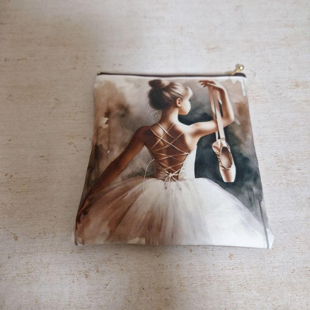 激レア女の子とねこパネル生地　ハンドメイド　布バスケット　フラットポーチ