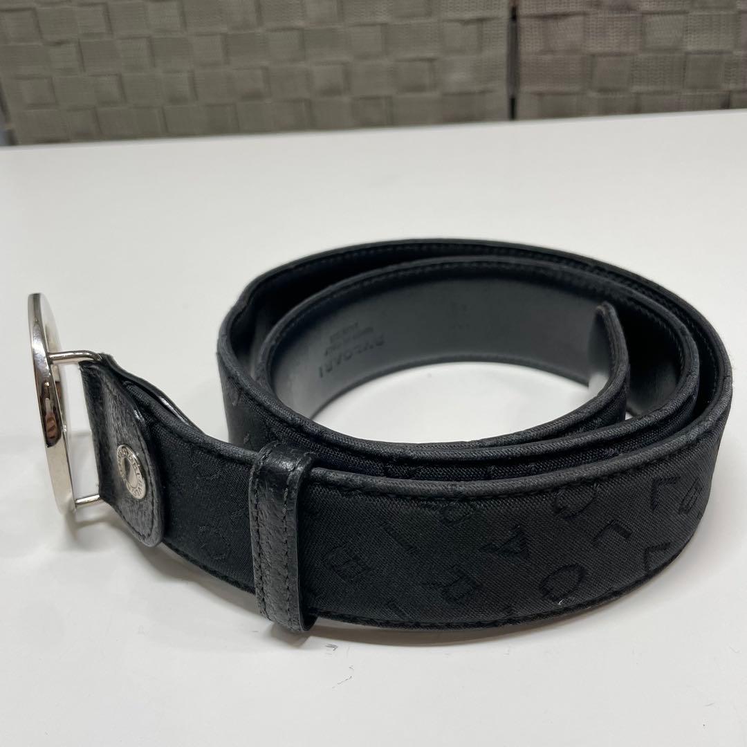 お*み様 BVLGARI ブルガリブルガリ　黒レザーベルト ロゴ入りバックル