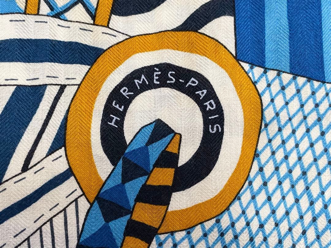 【希少！早い者勝ち！】HERMES エルメス カレジェアン 空想の鞍 ブルー系