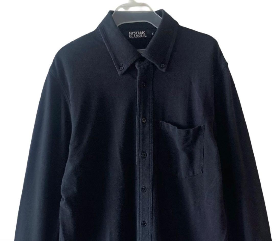 希少‼︎ HYSTERIC GLAMOUR 長袖シャツ ブラック L ロゴ刺繍