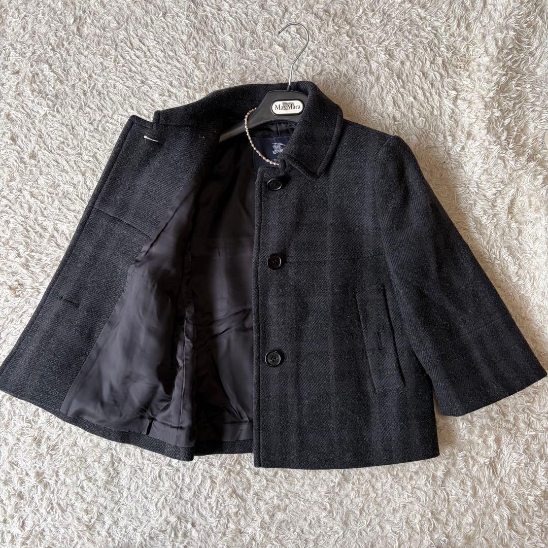 美品✨バーバリーロンドン　ポンチョ風ショートコート　ノバチェック ダークグレー