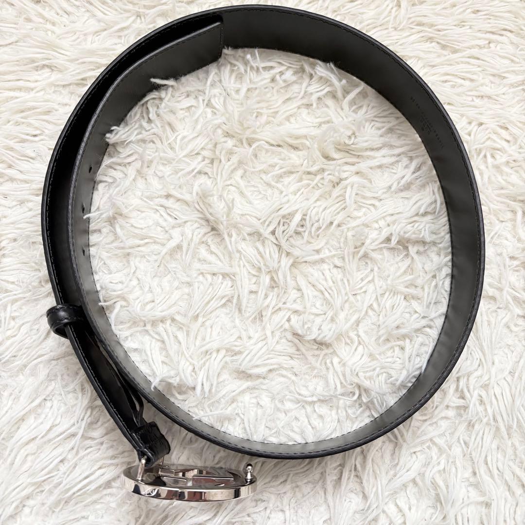 極美品　GUCCI シマ GGバックル レザー ベルト 95/38 114984