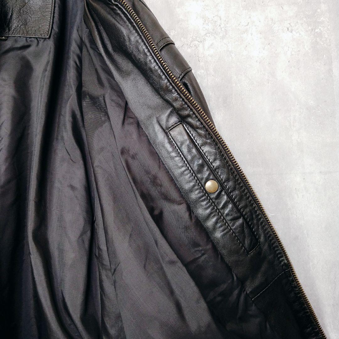 【kajiyan】90s XLサイズ 本革 レザーボンバージャケット