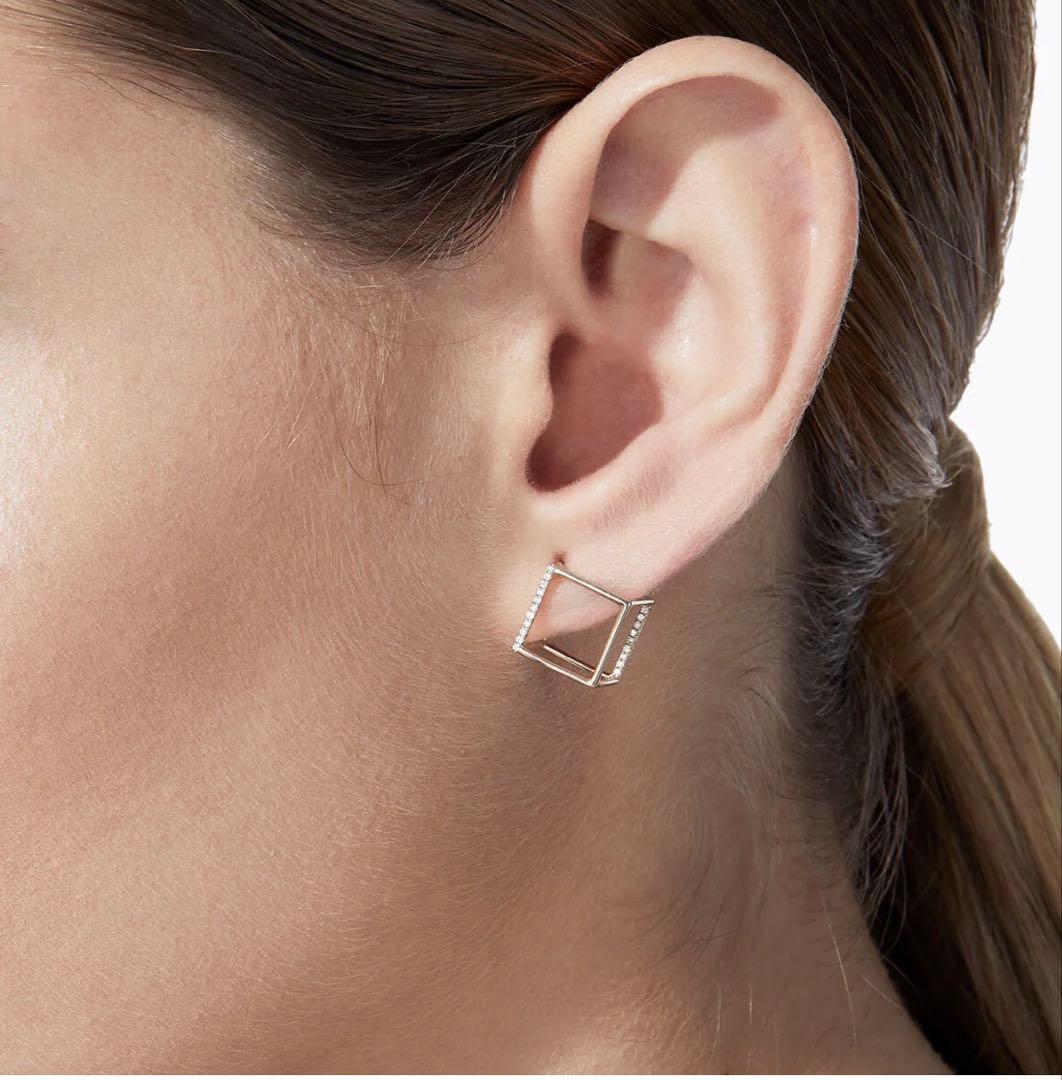 アクセサリー SHIHARA Diamond Square Pierce 10 (01)