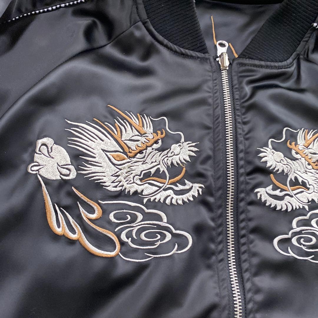 ○抜刀娘 スカジャン リバーシブル2way 超豪華刺繍 和柄　サイズXL