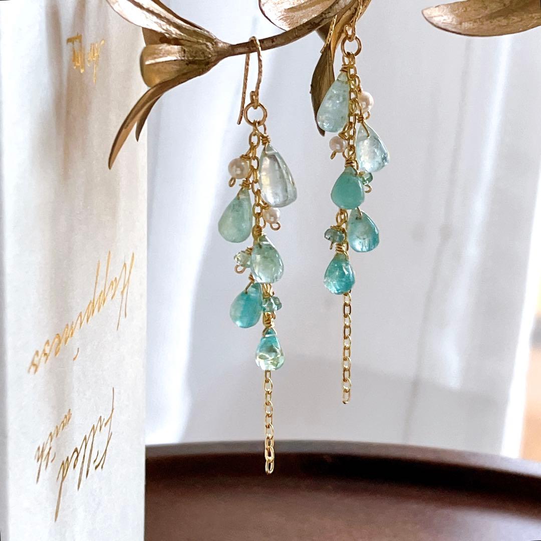 Kaya◆高品質スリーピングビューティーターコイズピアス✧大粒