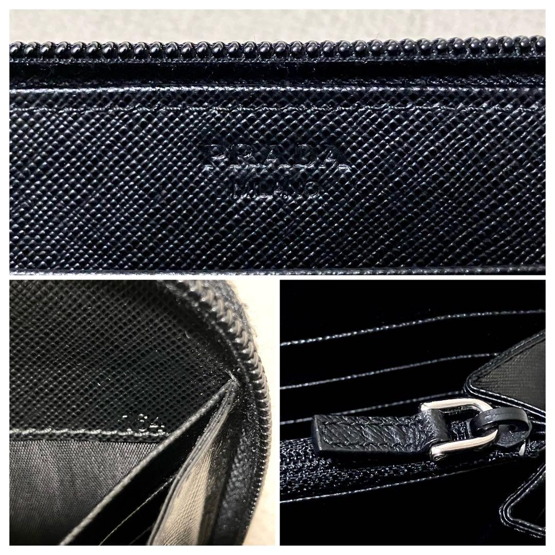 専用！プラダ［長財布］ラウンドジップ　サフイアーノ　ブラック　トライアングル