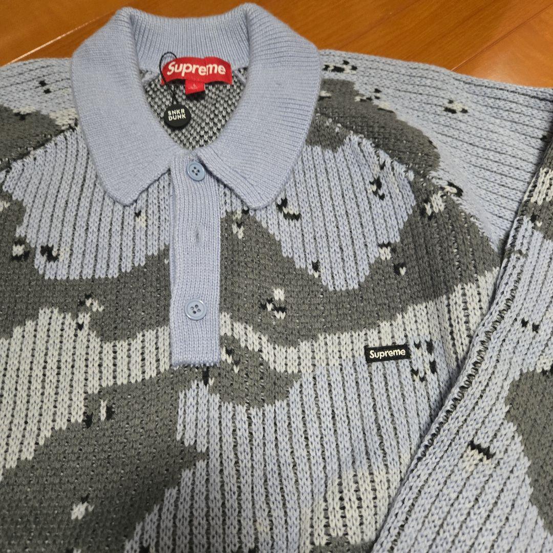 トップス Supreme Small Box Polo Sweater Blue Camo