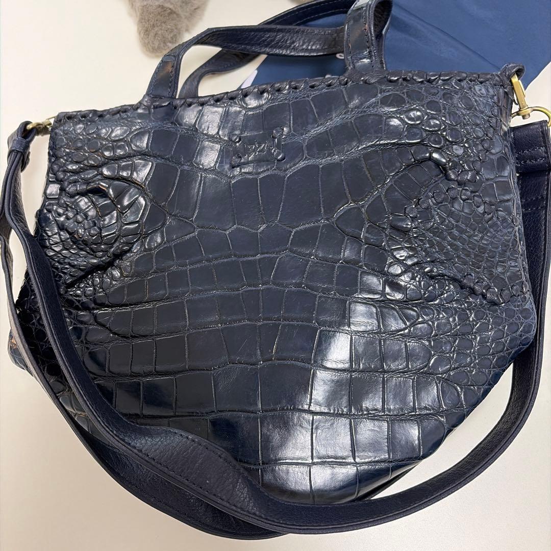 Ibiza ネイビー クロコダイル ハンド、ショルダー 2way 未使用品！