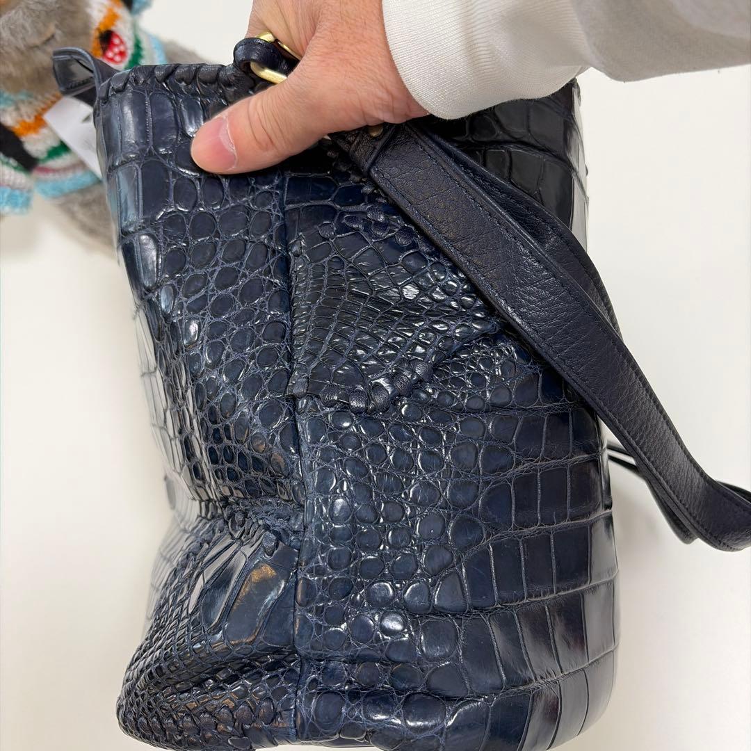 Ibiza ネイビー クロコダイル ハンド、ショルダー 2way 未使用品！