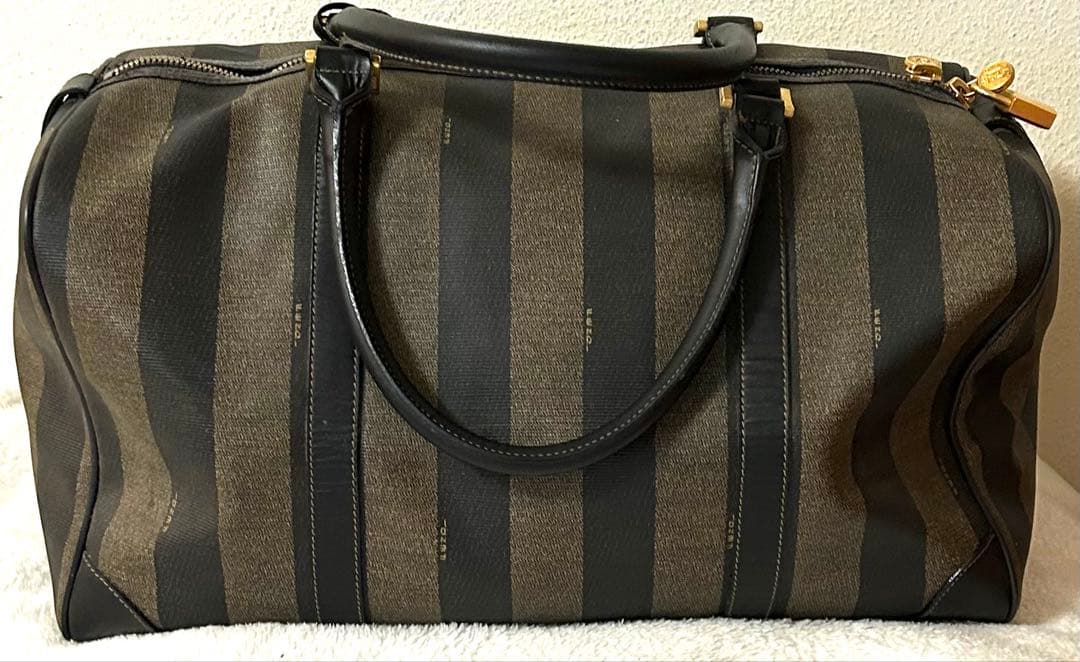 FENDI フェンディ ペカン柄 ミニ ボストンバッグ ハンドバッグ 鍵付