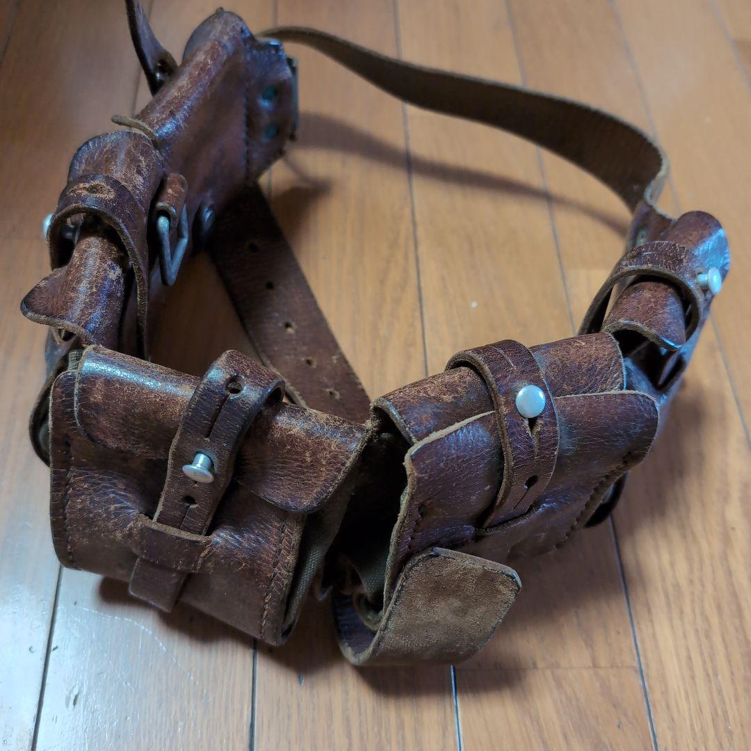 50'sビンテージ スウェーデン軍実物 本革レザーベルト バンダリア