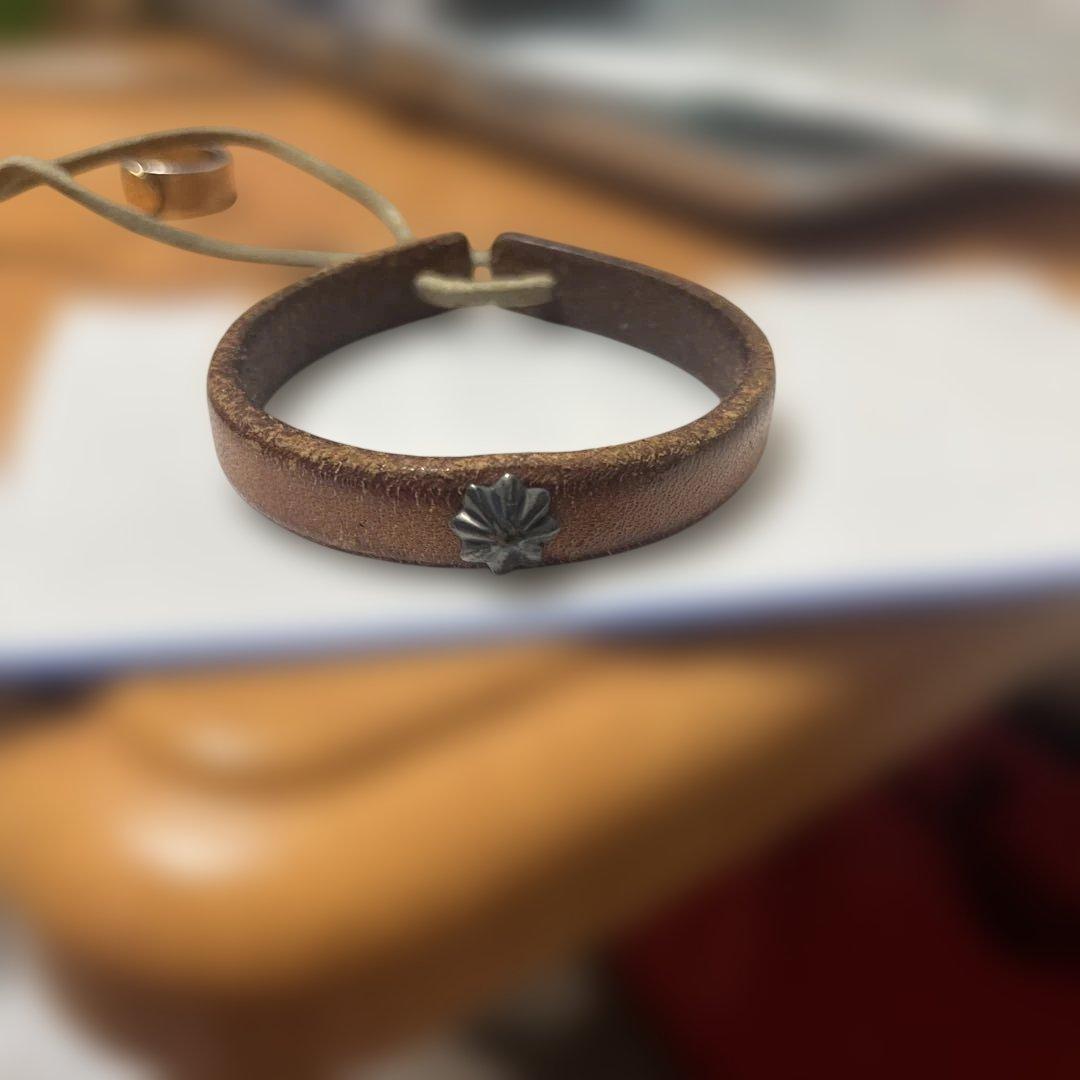 ゴローズ 革ブレス 茶色 シェルコンチョ