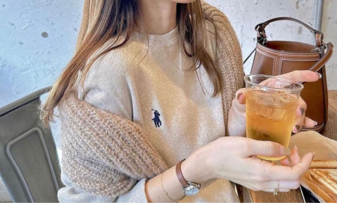 ラルフローレン　ポロ　コットン　ニット　ベージュ