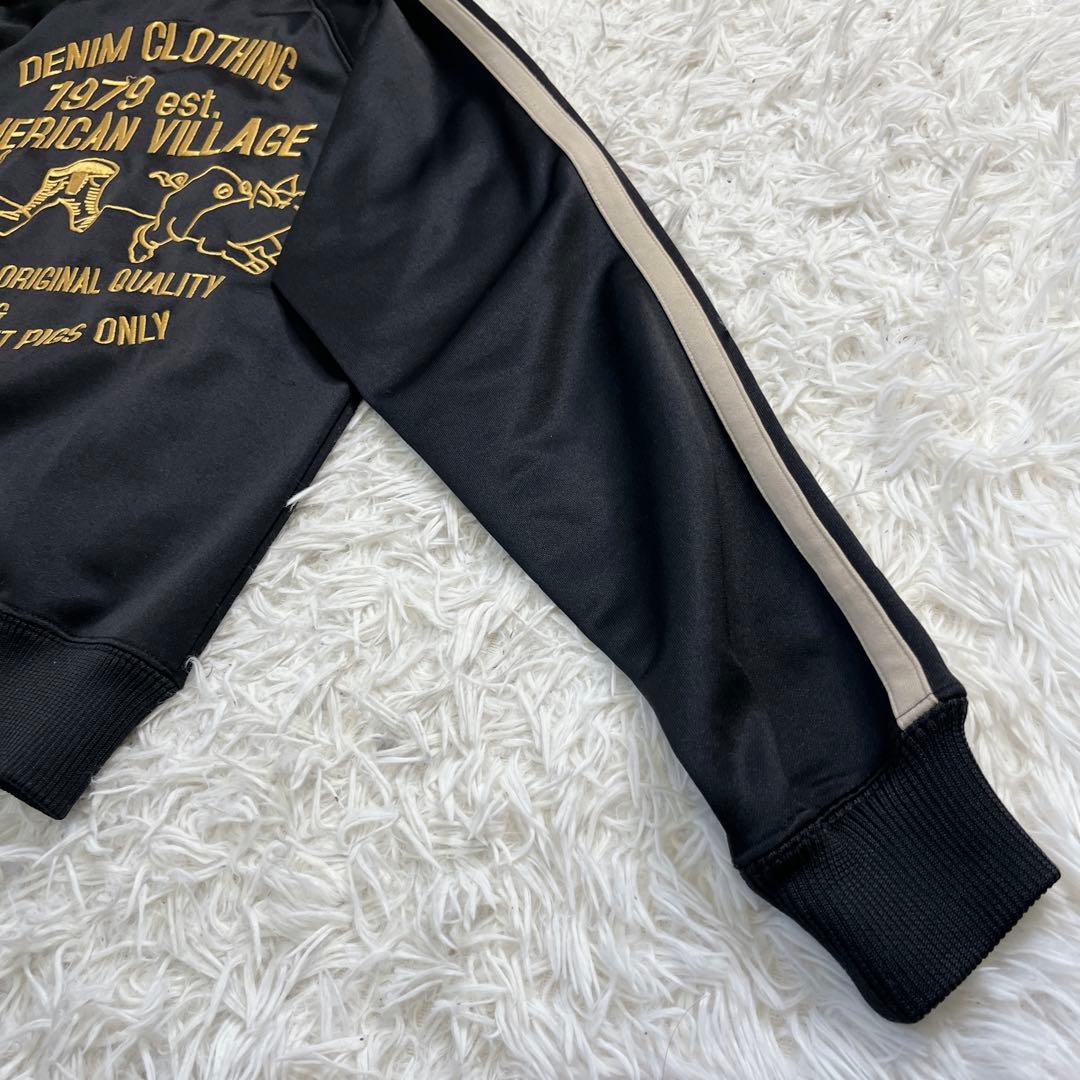 【美品】スタジオ　タルチザン　トラックジャケット　ナイロン　刺繍　ゴールド　S