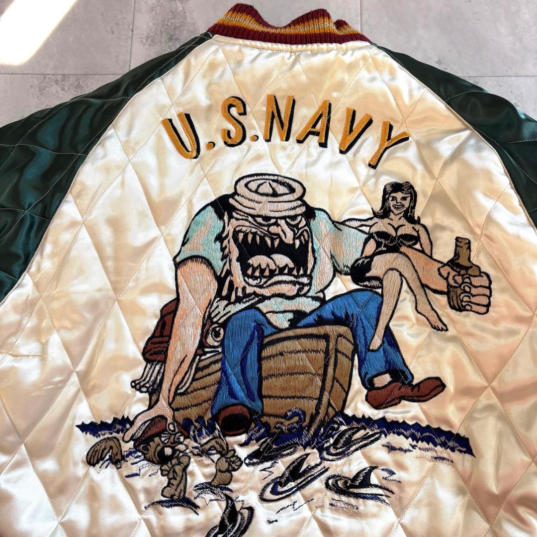 わ*き様 【入手困難】名作 東洋エンタープライズ 髑髏 スカジャン 中綿 リバー